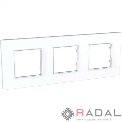 Рамка 3-м Unica quadro бел. SchE MGU2.706.18
