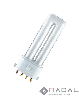 Лампа люминесцентная компакт. DULUX S/E 9Вт/827 2G7 OSRAM LEDVANCE 4099854123788