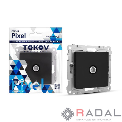 Коннектор TV СП Pixel механизм карбон TOKOV ELECTRIC TKE-PX-A1C-C14