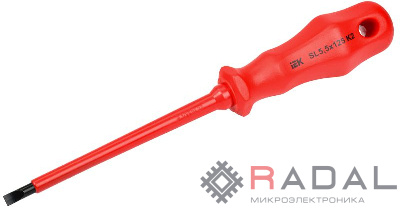 Отвертка диэлектрическая шлицевая SL5.5х125 K2 1000В ARMA2L 3 IEK A2L3-SC30-K2-SL-55-125
