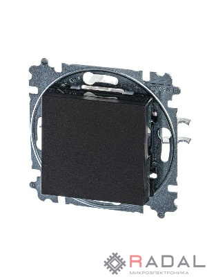Выключатель 1-кл. СП Levit IP20 антрацит/дым. черн. ABB 2CHH590145A6063