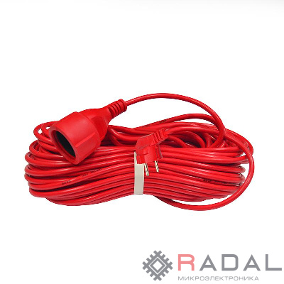 Удлинитель-шнур 1х30м с заземл. 16А IP20 3.5кВт ПВС 3х1.5 DOMTOK 2498
