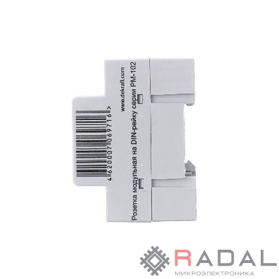 Розетка 16А 220В 2P+PEN на DIN-рейку PM-102 SchE 18012DEK