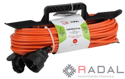 Удлинитель силовой UFx-1e-3x1.5-30m-IP44 на рамке с/з 1 гнездо 30м ПВС 3х1.5 Эра Б0046830