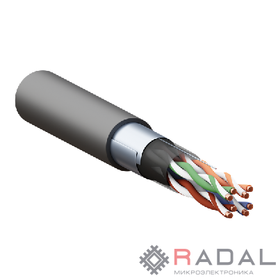 Кабель витая пара F/UTP кат.5e 4 пары solid внешний оболочка LDPE черн. TERACOM EKF TRC-5EFTP-04PE-BK-OUT3