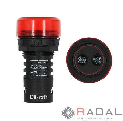 Арматура светосигнальная AD-22DS 220В LED ЛK-22 красн. SchE 25003DEK