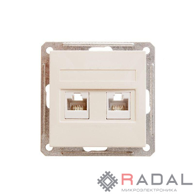 Розетка компьютерная 2-м СП W59 RJ45 кат.5E механизм сл. кость SE RSI-251KK5E-2-86