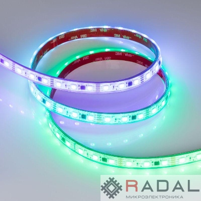 Лента светодиодная SPI-PS-B60-12mm 12V RGB-PX3-BPT 12Вт/м IP67 5060 герметичная бегущий огонь (уп.5м) Arlight 039599
