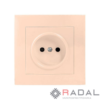 Розетка 1-м СП Валенсия 10А IP20 без заземл. защ. шторки крем. PROxima EKF EWR10-022-20