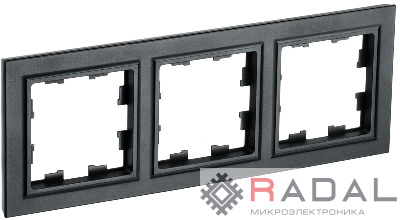 Рамка 3-м BRITE РУ-3-БрЧ черн. IEK BR-M32-K02