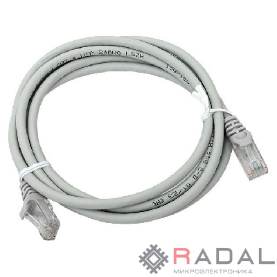 Патч-корд кат.6 экранированный UTP оболочка LSZH сер. (2.0м) TeraLINK PRO EKF TRP-6UTP-LSH-2M-GY
