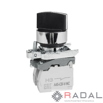 Переключатель OptiSignal D22 C4-S-53 3 положения с возвратом металл 2НО XB4BD53 КЭАЗ 332173
