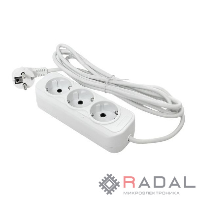 Удлинитель 3х3м с заземл. 16А IP20 Эксперт 3.0кВт ПВС 3х1 PROxima EKF UBA16-310-3-03