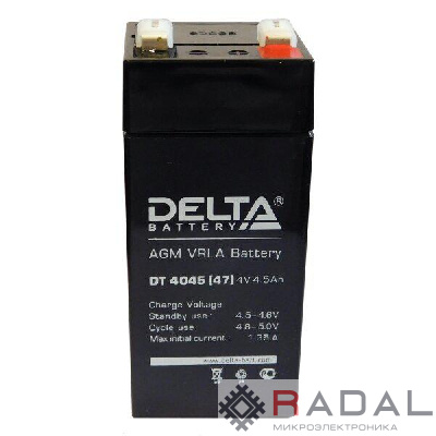 Аккумулятор ОПС 4В 4.5А.ч 47х47х101мм для прожекторов Delta DT 4045 (47мм)