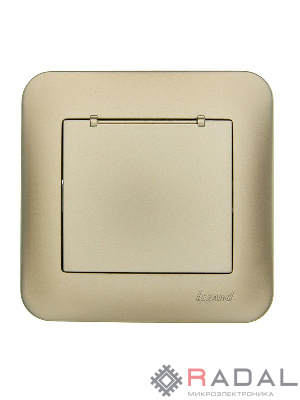 Розетка 1-м СП ASTI 16А IP20 с заземл. с крышкой термопласт в сборе золото. LEZARD 7081-3636-123В