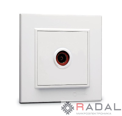 Розетка телевизионная проходная TV 1-м СП Karea IP20 6дБ бел. Makel 56001007
