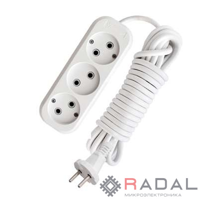 Удлинитель 3х10м без заземл. 10А IP20 Е-203 АБС-пл. ПВС 2х1 UNIVersal 9631967
