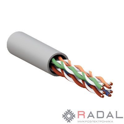 Кабель витая пара U/UTP кат.5e 4 пары solid оболочка PVC сер. TERACOM EKF TRC-5EUTP-04PVC-GY-IN3