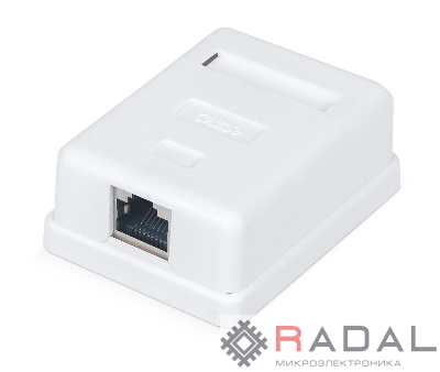 Розетка компьютерная RJ-45 WR-WS-8P8C-C5E-SH-1 кат. 5e экранир. одинарная внешняя Dual IDC бел. WRline 505217