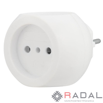 Тройник электрический "Шар" 220В 6А бел. REXANT 11-1063