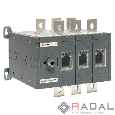 Рубильник 3п 800А реверсивный без рукоятки управления TwinBlock EKF tb-s-800-3p-rev