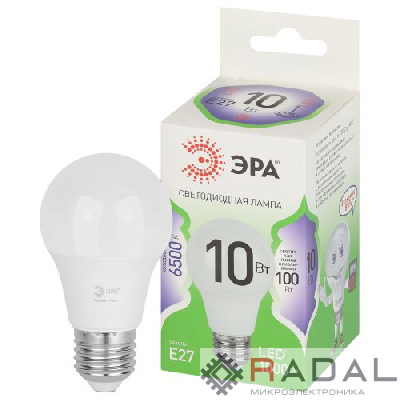 Лампа светодиодная GREEN LINE A60-10W-865-E27 GL 10Вт A60 6500К холодный бел. E27 Эра Б0067090