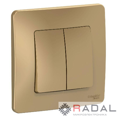 Переключатель проходной 2-кл. СП Blanca 10А IP20 (сх. 6+6) 250В титан SchE BLNVS106604