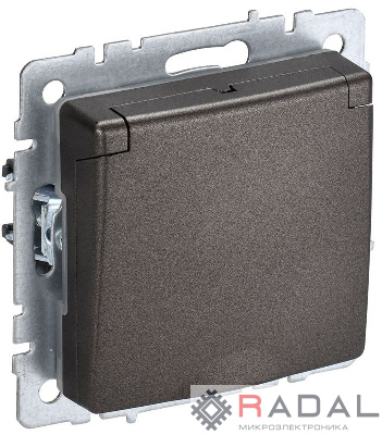 Розетка BRITE РСбш10-3-БрТБ 16А IP20 с заземл. защ. шторки с крышкой бронза IEK BR-R16-16-K45