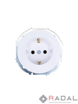 Розетка 1-м OSEN IP20 с заземл. ПБТ бел. LEZARD 743-0288-122B