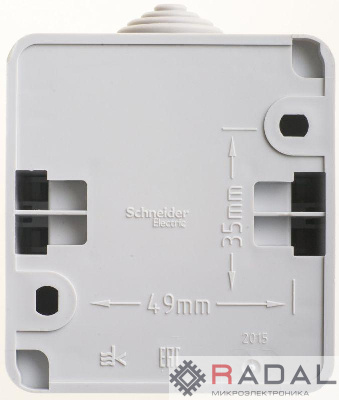 Выключатель 2-кл. ОП Этюд 10А IP44 10AX сер. SchE BA10-042C