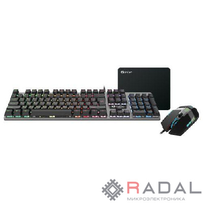 Комплект клавиатура и мышь GXZ770 проводной игровой 1200-3600dpi + коврик Intro Б0060193