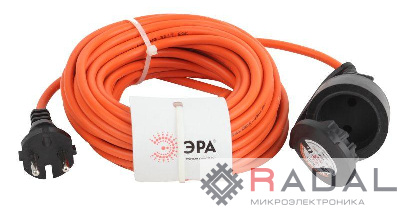 Удлинитель силовой UPx-1-2x0.75-10m-IP44 в бухте б/з 1 гнездо 10м ПВС 2х0.75 Эра Б0043036