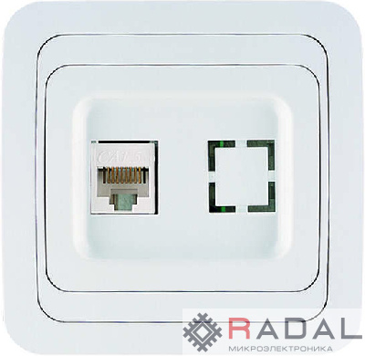 Розетка компьютерная 1-м СП Mimoza 16А IP20 бел./бел. Makel 12035