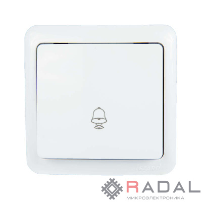 Кнопка звонка 1-кл. 1п ОП Viola 10А IP20 бел. LEZARD 751-0200-103