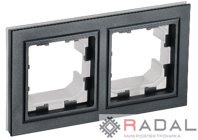 Рамка 2-м IP44 BRITE РУ-2-БрЧ-44 черн. IEK BR-M22-44-K02