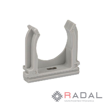 Держатель для труб (клипса) d32мм сер. (уп.10шт) Plast EKF derj-z-32n-r