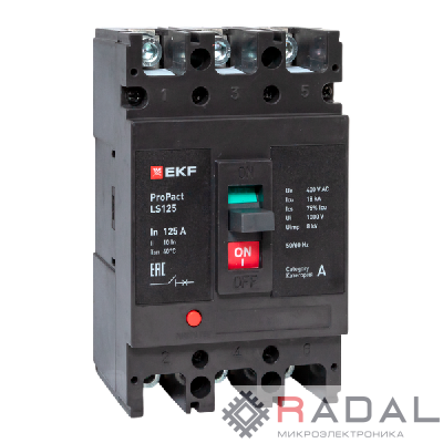 Выключатель автоматический 3п 125А 18кА LS150 ProPact EKF mccb-125-18-3-125-ls