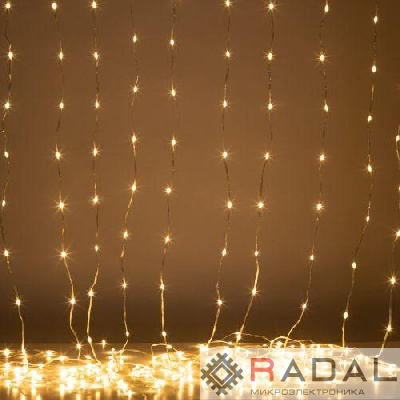Гирлянда светодиодная ENIN-300WL "Занавес водопад" 3х2.8м 280LED IP20 тепл. бел. Эра Б0060418