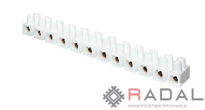 Колодка клеммная 6кв.мм 5А полистирол бел. (уп.10шт) PROxima EKF plc-KK-6-5-ps-w