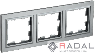 Рамка 3-м BRITE РУ-3-БрС сталь IEK BR-M32-K46