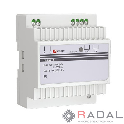 Блок питания 12В DR-45W-12 PROxima EKF dr-45w-12