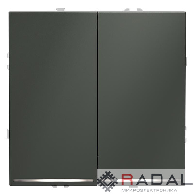 Выключатель 2-кл. СП S70 10А с подсветкой механизм титан Voltum VLS020206