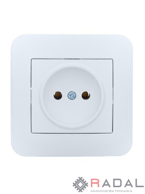 Розетка 1-м СП ASTI 16А IP20 без заземл. термопласт в сборе бел. LEZARD 7081-0202-121B