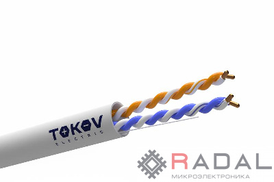 Кабель витая пара U/UTP 2х2х24AWG кат.5E PVC TOKOV ELECTRIC TKE-C06-U22-5E-305-PVC