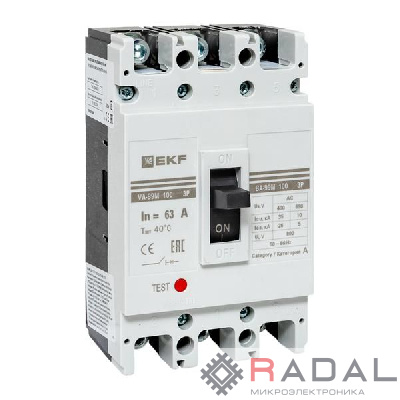Выключатель авт. 3п ВА-99М 100/63А PROxima EKF mccb99-100-63m