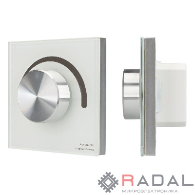 Панель SMART-P98-DIM-G-IN White 230В 1.5А 0/1-10В Rotary 2.4G стекло Arlight 028432
