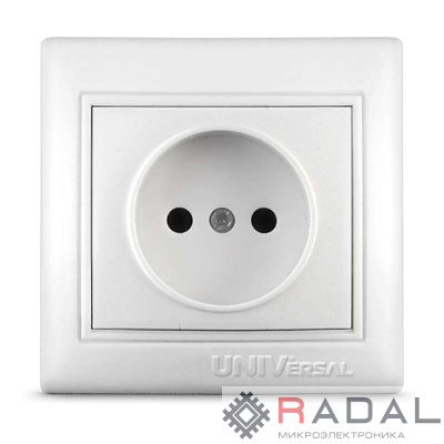 Розетка 1-м СП Севиль 16А IP20 без заземл. бел. UNIVersal С0022