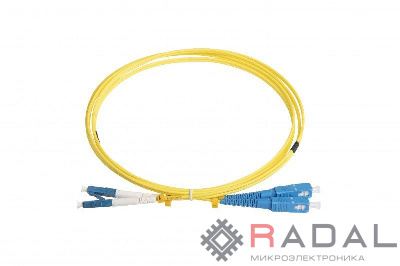 Патч-корд FC-D2-9-LC/UR-SC/UR-H-2M-LSZH-YL волоконно-оптический (шнур) SM 9/125 (OS2) LC/UPC-SC/UPC duplex LSZH 2м Hyperline 28388