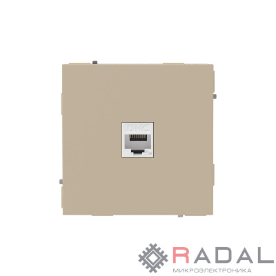 Розетка компьютерная 1-м KANT RJ45 кат.5E без шторки ванильн. марципан DKC 7015663