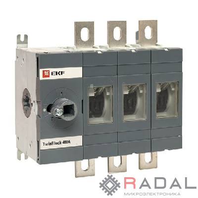 Рубильник 3п 400А без рукоятки управления TwinBlock PROxima EKF tb-s-400-3p